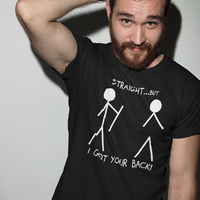 Straight, But I got your Back Antique Red T-shirt   - Thumbnail 4