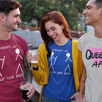 Straight but I got your Back. Navy Blue T-shirt - Thumbnail 4