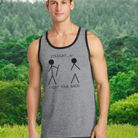 Straight but I got your Back. White Tank Top - Thumbnail 2