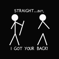 Straight but I got your Back Black Tank Top - Thumbnail 4