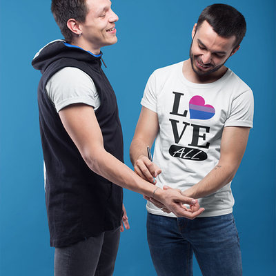 Bi love all white unisex t-shirt - Thumbnail 5