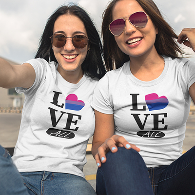 Bi love all white womens t-shirt - Thumbnail 5