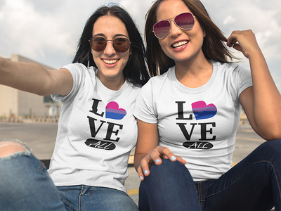 BI Love ALL White Womens T-shirt