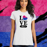 BI Love ALL White Womens T-shirt - Thumbnail 1