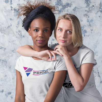 Bi triangle unisex white t-shirt