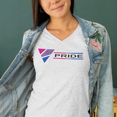 Bi triangle unisex v-neck t-shirt - Thumbnail 4
