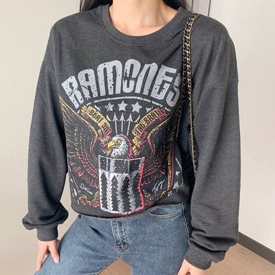 Eagle printed dark gray sweatshirt