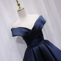 Cute satin short prom dress homecoming dress - Thumbnail 1