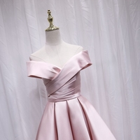 Cute satin short prom dress homecoming dress - Thumbnail 3