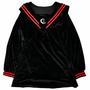 Sailor JK Uniform Moon Embroidery Velvet Sweatshirt-4