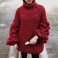 Handmade Loose Lazy Style Sweater for Women - Thumbnail 1