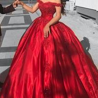 Off the Shoulder Ball Gown Long Prom Dress With Applique and Beading Semi Formal Dresses Wedding Party Dress,295 - Thumbnail 2
