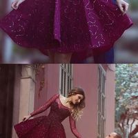 2019 Hot long sleeves homecoming dress ,sparkly party evening custom discount homecoming dress,302 - Thumbnail 1