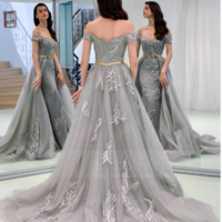 Hot Appliques Cap Sleeves A-Line Vintage Evening Dress 2019,309 - Thumbnail 1