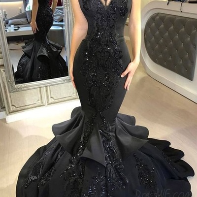 Floor-length sleeveless mermaid strapless evening dress,310 - Thumbnail 5