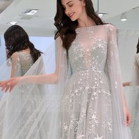 Hot Off The Shoulder A-Line Star Long Evening Dress 2019,311 - Thumbnail 2