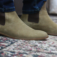 Chelsea Leather ankle boots, Suede Chelsea Boots, Handmade Men Casual Boots - Thumbnail 2