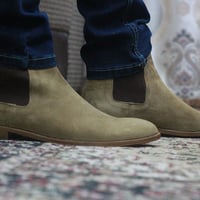 Chelsea Leather ankle boots, Suede Chelsea Boots, Handmade Men Casual Boots - Thumbnail 3