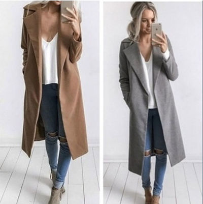Solid Color Women'S Long Sleeve Coat