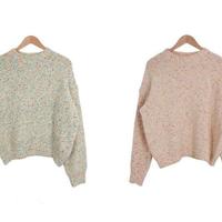 Round Neck Mixed Color Yarn Jumper Sweater - Thumbnail 4