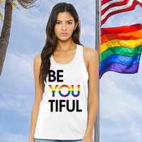 BeYOUtiful Rainbow Unisex White T-shirt - Thumbnail 2