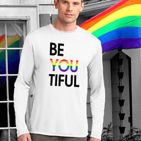 BeYOUtiful Rainbow Unisex White T-shirt - Thumbnail 3