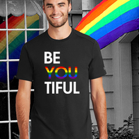 BeYOUtiful Rainbow Unisex White Tank Top - Thumbnail 3