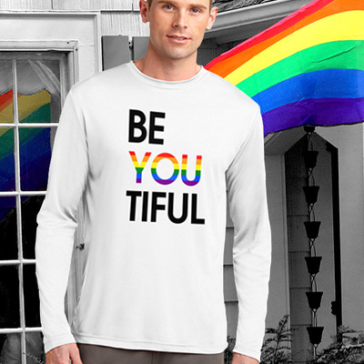 Beyoutiful rainbow unisex long sleeve t-shirt - Thumbnail 3