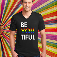 BeYOUtiful Rainbow Women's Black T-shirt - Thumbnail 1
