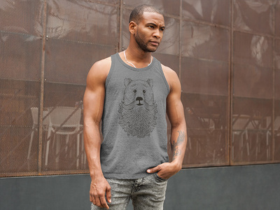 Bear Beard Athletic Tank Top