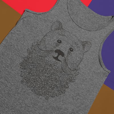 Bear beard athletic tank top