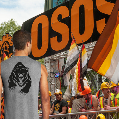 Bear tattoo athletic sleeveless t-shirt  - Thumbnail 4