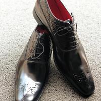 Black Alligator Skin Leather shoes For Men's - Thumbnail 2