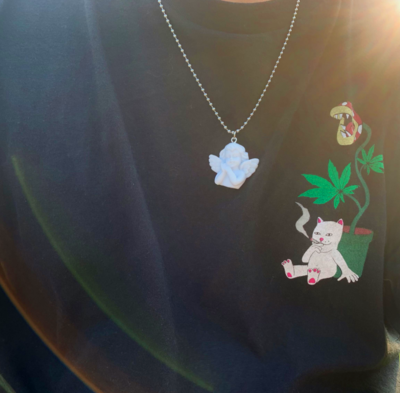 Free Shipping-VINTAGE CUPID ANGEL NECKLACE