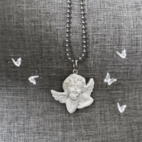 Free Shipping-VINTAGE CUPID ANGEL NECKLACE - Thumbnail 2