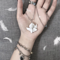 Free Shipping-VINTAGE CUPID ANGEL NECKLACE - Thumbnail 3