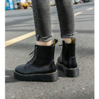 Black Lace up Winter Ankle Boots - Thumbnail 3