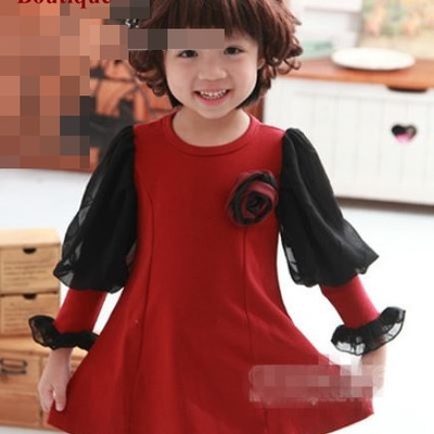 Girls gorgeous red dress with bell sleeves