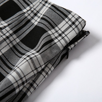 Free Shipping-BLACK AND WHITE PLAID SKIRT - Thumbnail 4