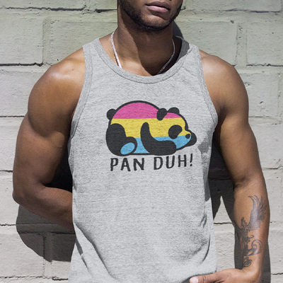 Pan duh! unisex athletic grey tank top - Thumbnail 2