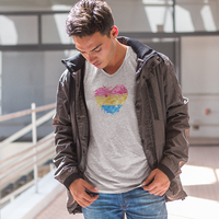 Pansexual Heart Unisex ASH T-shirt - Thumbnail 4