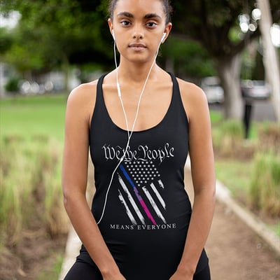 We the people b&w bi flag unisex tank top