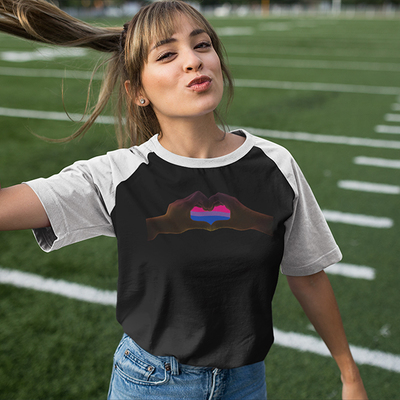 Love hands silhouette bi baseball shirt - Thumbnail 4