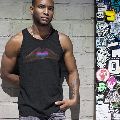 Love hands silhouette unisex tank top