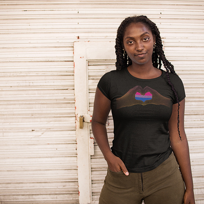 Love hands silhouette unisex black t-shirt