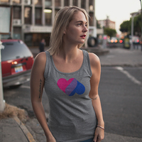 BI Intertwined Hearts Athletic Grey Unisex Tank Top - Thumbnail 3