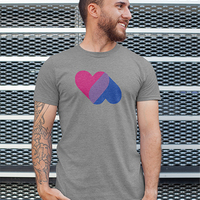 BI Intertwined Hearts Athletic Grey Women's Cut T-shirt - Thumbnail 1