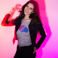 BI Intertwined Hearts Athletic Grey Unisex T-shirt - Thumbnail 3