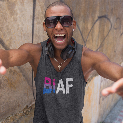 Biaf dark heather grey unisex tank top - Thumbnail 1