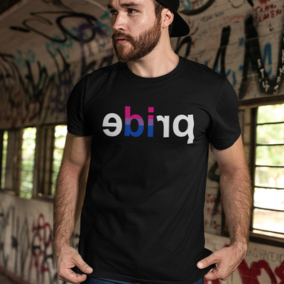 Bi in pride black unisex t-shirt